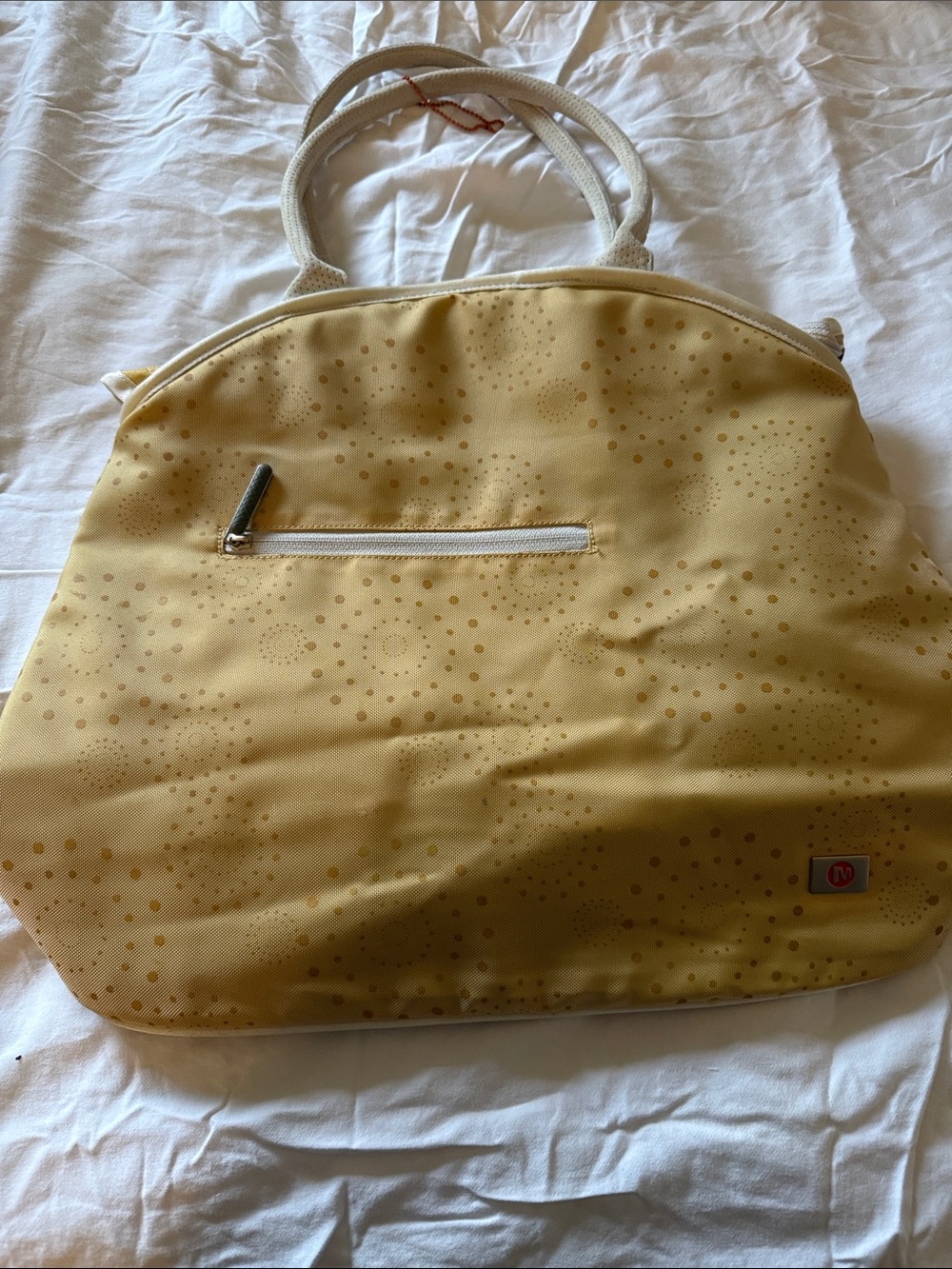 Merrell Pale Yellow Tote with White Handles